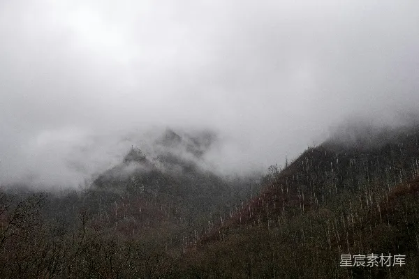 高清摄影 雾中的山景