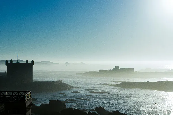 高清摄影 晨雾中的海岸城堡