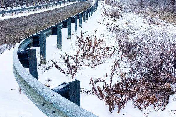 高清摄影 冬日雪景中的桥梁