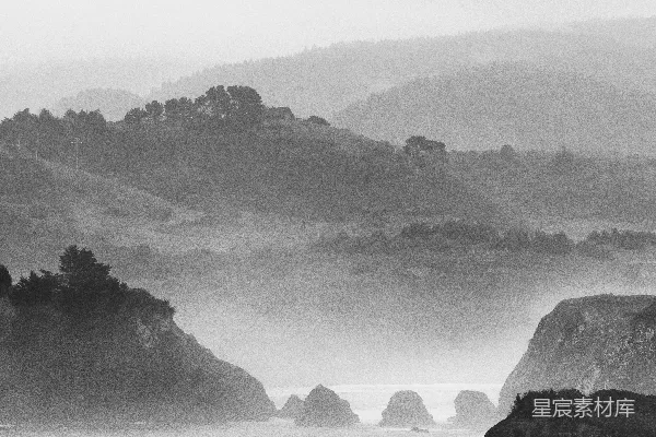 高清摄影 雾中海岸