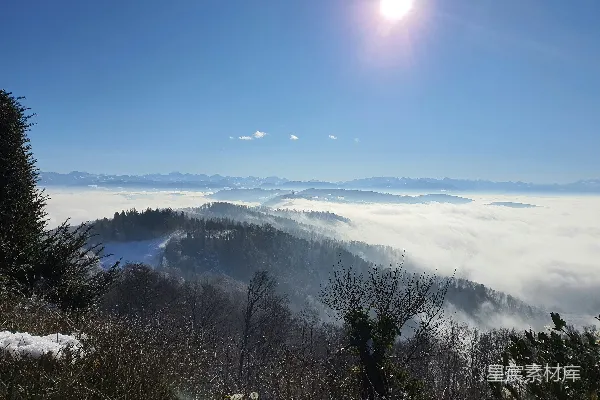 高清摄影 山间云海日出