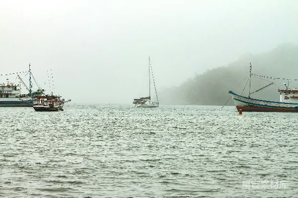 高清摄影 雾中的海港
