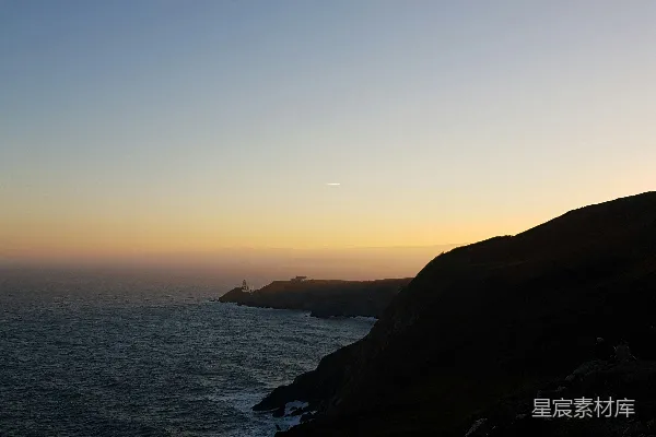 高清摄影 黄昏海岸剪影