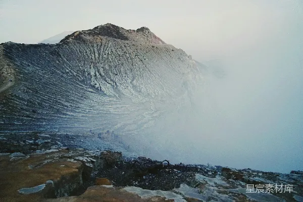 高清摄影 火山口的清晨
