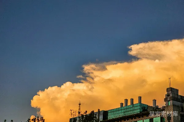 高清摄影 夕阳下的城市剪影