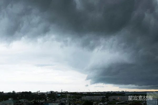 高清摄影 暴风雨即将来临的城市海岸
