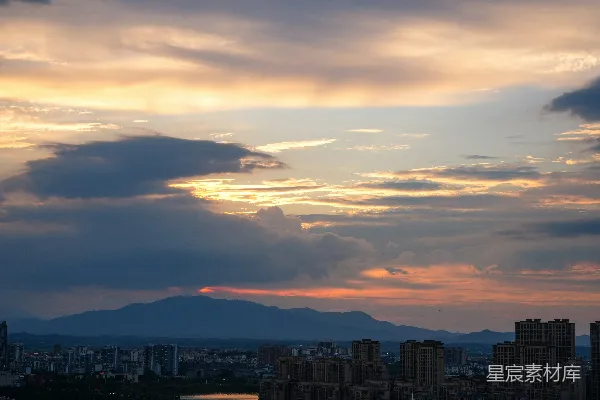 高清摄影 城市日落剪影