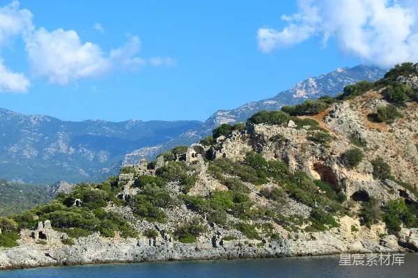 高清摄影 山间古堡遗迹
