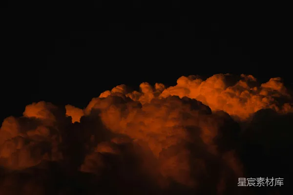 高清摄影 夜空中的橙色云彩