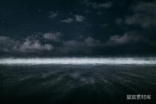 高清摄影 夜幕下的海平面