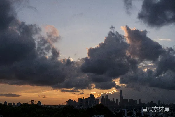 高清摄影 城市日落云海