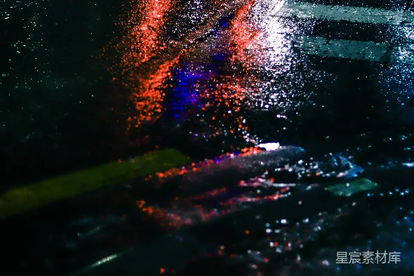 高清摄影 夜晚雨中的街景