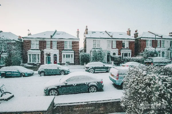 高清摄影 雪后宁静的住宅区