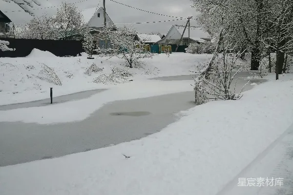 高清摄影 冬日乡村雪景