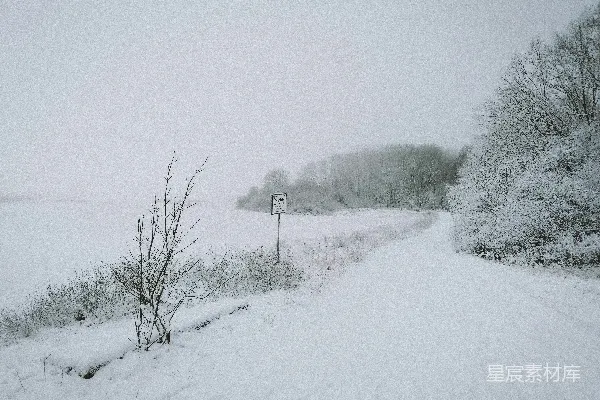 高清摄影 雪景中的标志牌