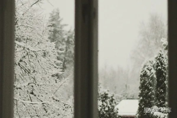 高清摄影 窗外的冬日雪景