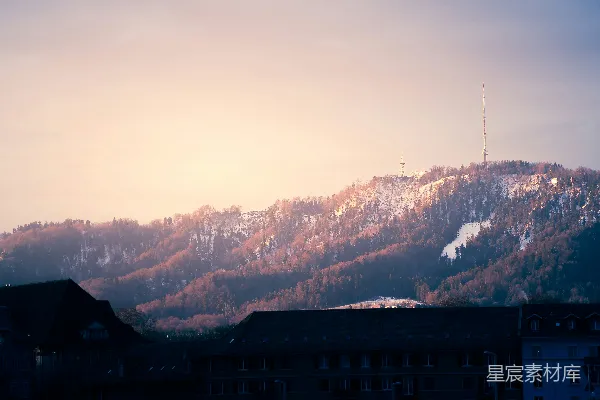 高清摄影 晨光中的山城