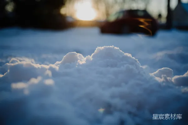 高清摄影 冬日雪地上的阳光
