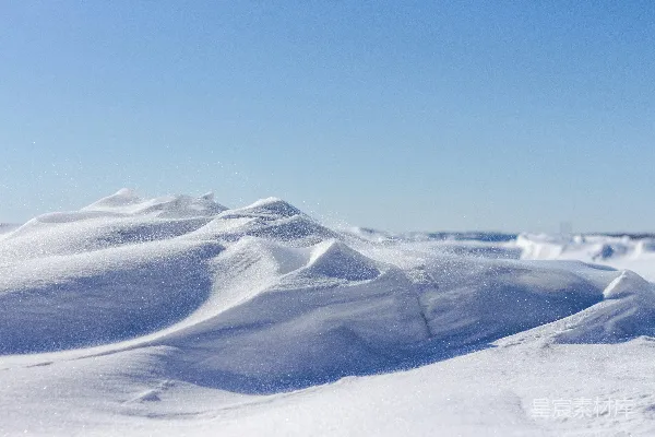 高清摄影 雪地飘雪：宁静的冬日风景