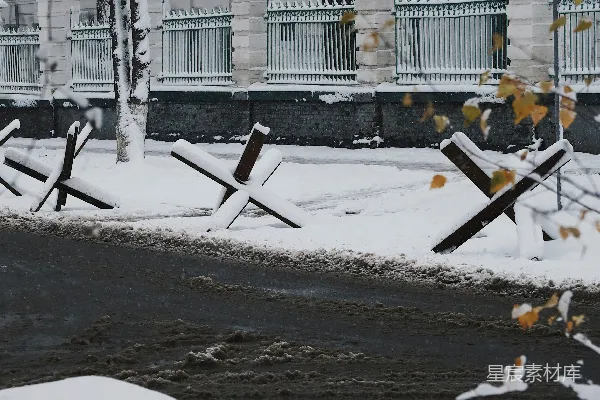 高清摄影 冬日雪景中的古典建筑