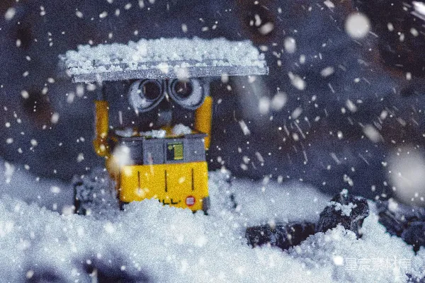 高清摄影 雪中机器人