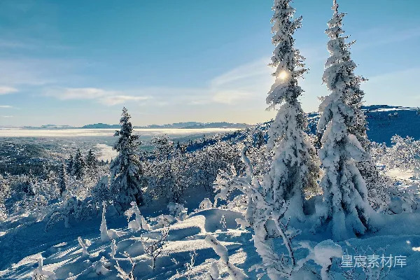 高清摄影 冬日山巅雪景