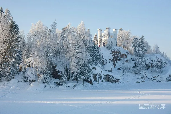 高清摄影 雪中的童话城堡