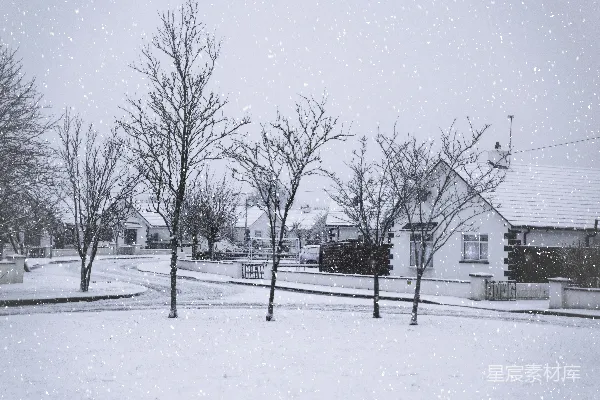 高清摄影 雪中的小镇