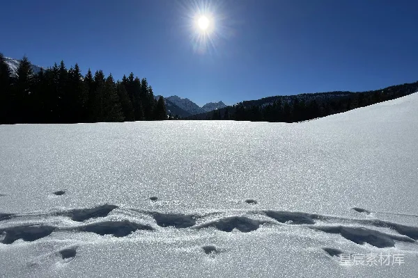 高清摄影 阳光下的雪地