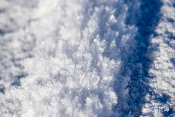 高清摄影 阳光下的雪花纹理