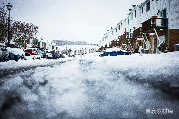 高清摄影 雪后的宁静街景