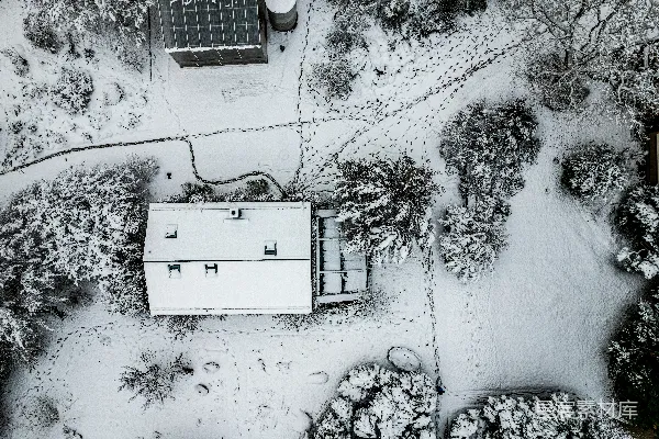 高清摄影 雪后静谧的屋顶