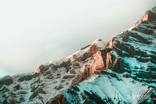 高清摄影 雪山日落