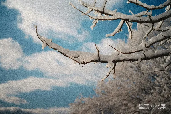 高清摄影 冬日的雪景与蓝天