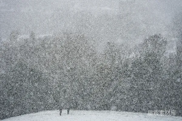 高清摄影 冬日雪景中的孤独身影