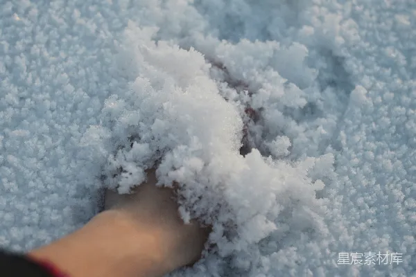 高清摄影 雪地中的脚印
