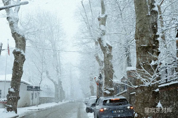 高清摄影 雪中的街道