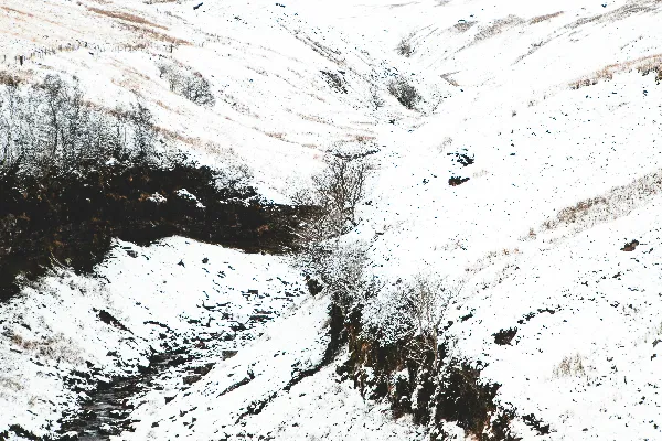 高清摄影 雪覆盖的山谷