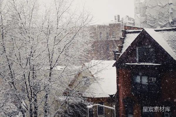 高清摄影 冬日雪景中的城市住宅