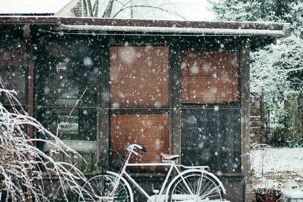 高清摄影 冬日雪景中的自行车