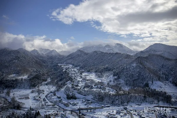 高清摄影 冬日山城雪景