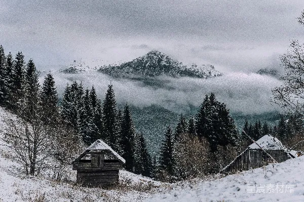 高清摄影 冬日山林雪景