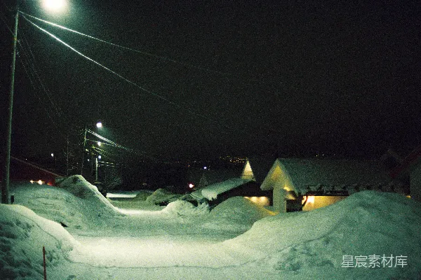 高清摄影 夜色下的雪景