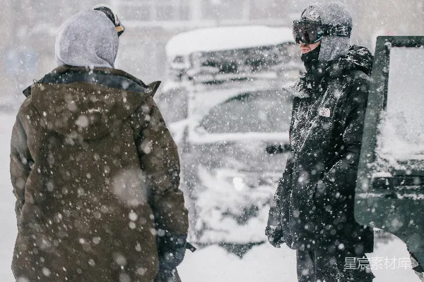 高清摄影 雪中对话