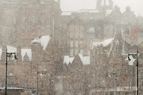 高清摄影 冬日雪景中的欧洲小镇