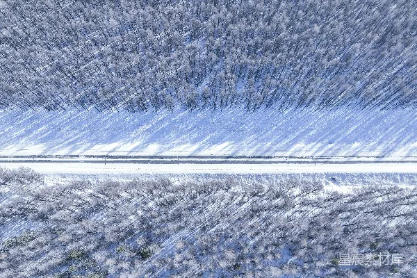 高清摄影 冬日雪景航拍