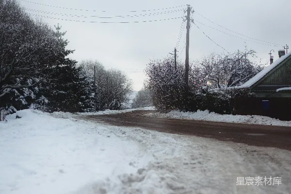 高清摄影 冬日乡村雪景