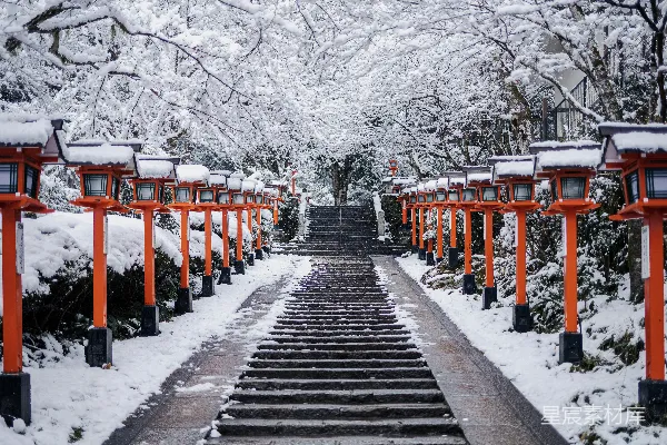 高清摄影 雪中的鸟居
