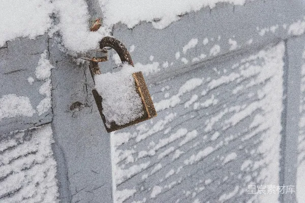高清摄影 雪中的锁