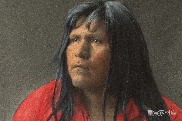 高清摄影 红色衣着的女性肖像